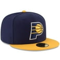 thumbnail image 3 of Men's New Era Navy/Yellow Indiana Pacers Official Team Color 2Tone 59FIFTY Fitted Hat, 3 of 6