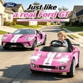 thumbnail image 2 of Xuanlur 12V Power Ride on Toys for Toddlers, Licensed Ford GT Ride on Cars for Kids, Kid Electric Car, Aged 1-5Y, 3 Speed, Pink, 2 of 8