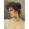 thumbnail image 2 of Eugen von Blaas 14x18 Black Ornate Wood Framed Double Matted Museum Art Print Titled - A Young Beauty, 2 of 5