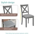 thumbnail image 5 of GZXS 5-Piece Dining Table Set, Solid Wood Rectangular Table with 4 Upholstered Chairs & X-Shaped Backrest, Gray, Easy Assembly for Small Space, 5 of 9