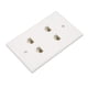 thumbnail image 4 of Placa de pared Ethernet, 4 puertos Cat6, ahorro de espacio, buena fijación, placa de pared de Internet con tornillos para oficina en casa, 4 of 8