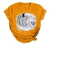 thumbnail image 1 of T-shirts Citrouille d'Automne pour Femmes, Amusants, à Manches Courtes, Graphiques d'Halloween, Décontractés, pour Fête, Hauts, 1 of 6