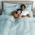 thumbnail image 4 of Bare Home Microfiber 5-Piece Light Blue and Light Blue Bed in a Bag, Twin XL, 4 of 5