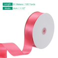 thumbnail image 2 of Uxcell Satin Ribbon, Single Face Polyester Satin Ribbon for Gift Wrapping, Crafts Dark Red 1-1/2 inch, 2 of 7
