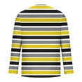 thumbnail image 4 of Zylanna Men's T-Shirts Tee, Stretchy Long Sleeve Crew Neck Striped Casual Tops for Man Yellow, 4 of 5