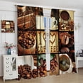 thumbnail image 5 of Vintage Coffee Curtains, I Love Coffee Theme Collage Roasted Beans Brewing Machines Cups Aromatic Drink Brown Window Drapes for Kitchen Living Room Cafe, 42x54 Inch, 5 of 6