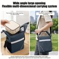 thumbnail image 5 of Tdxkok Wide Opening Insulated Lunch Bag with Reflective Stripe Detachable Strap thermal Food Carrier for Students office Work Blue, 5 of 6