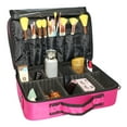 thumbnail image 4 of Professional High-capacity Multilayer Portable Travel Makeup Bag with Shoulder Strap (Small) Rose Re, 4 of 13