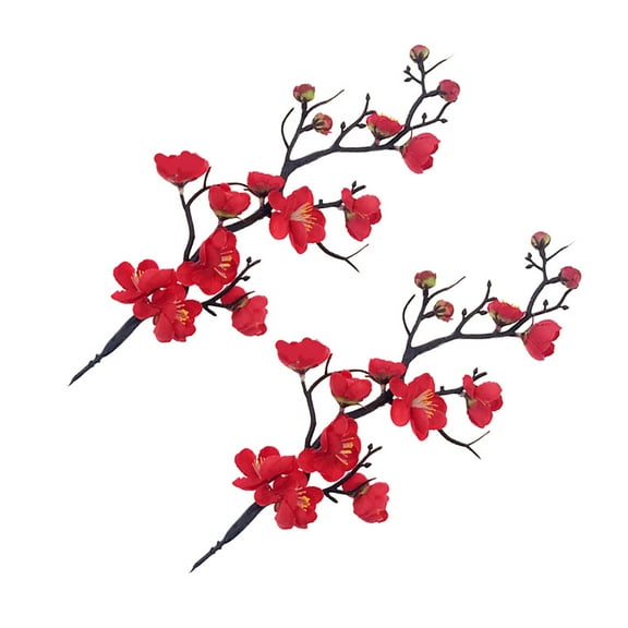 COSMOBETTY Plum Blossom Shaped Cake Topper for Birthday Party Decoration Plastic Multi Color 2 Pcs