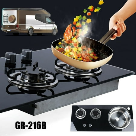2 Burners LPG Gas Stove Hob&Sink Combo Boat Caravan RV Camper 8mm Thick Glass Boat Caravan RV Camper 2 Burners LPG Gas Stove Hob& Sink Glass Deal Heavy Duty Boat Caravan RV LPG Gas Stove 2 Burner