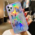 thumbnail image 2 of for iPhone 15 Pro Case Cute Butterfly Pattern Design for Women Girls Sparkle Iridescent Laser Bling Glitter Stars Soft TPU Silicone Shockproof Phone Case Cover for iPhone 15 Pro, Purple, 2 of 14