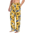 thumbnail image 6 of Salouo Blue Striped Sunflower Print Pajama Pants for Men, Lounge Pants Elastic Waistband Casual Men's sleepwear Loungewear Sleep Pajama Pant -Small, 6 of 7