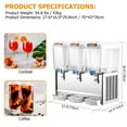 thumbnail image 2 of 2025 New 14.25-Gallon Beverage Dispenser, 3 Tanks 54L Commercial Dispenser,18 Liter Per Tank, 380W Stainless Steel Food Grade Ice Tea Drink Dispenser with Thermostat Controller, 2 of 7