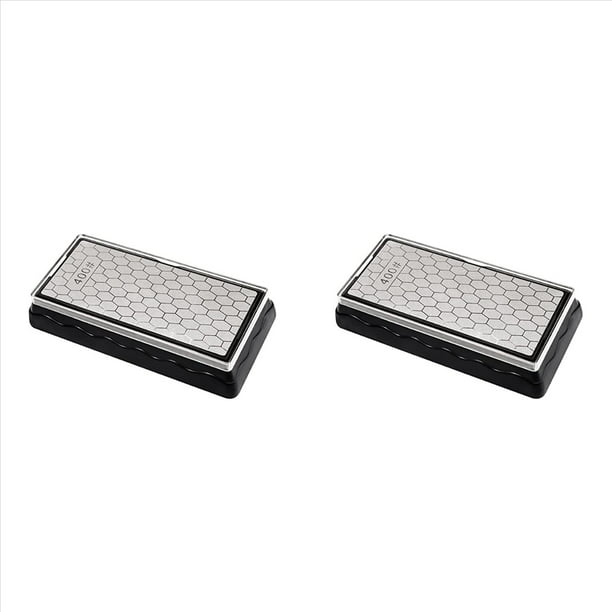 2X Piedra de Afilar de Diamante de Doble Cara, Placa de Superficie de Panal de Piedra de Afilar con Base Antideslizante (Grano 400/1000)