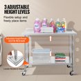 thumbnail image 5 of Table de Travail en Acier Inoxydable 24 x 48 x 40 Pouces, Table de Préparation Alimentaire Commerciale avec Roulettes, Table de Travail Robuste, Table de Travail en Métal avec Hauteur Réglable pour Restaurant, Maison et Hôtel, 5 of 5
