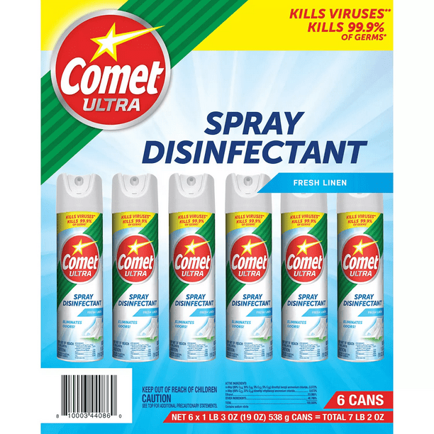 Comet Ultra Disinfectant Spray, Fresh Linen Scent (19 oz., 6 pk