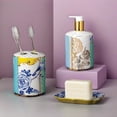 thumbnail image 5 of Heavenly Designs Watson Bathroom Accessories - Blue & Yellow 5 Piece Porcelain Bathroom Set - Adult, 5 of 7