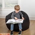 thumbnail image 5 of BizChair Small Solid Black Refillable Bean Bag Chair for Kids and Teens, 5 of 8