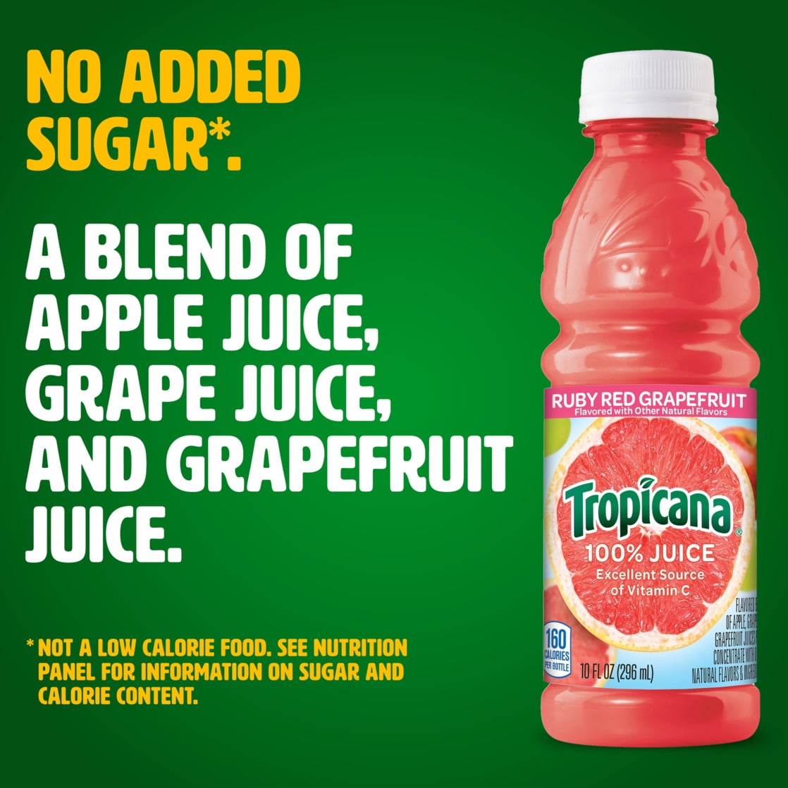 Tropicana Ruby Red Grapefruit 100% Juice, 10 fl oz Bottles, 24 Count