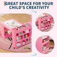 thumbnail image 4 of Garvee Kids Art Table Set,  Toddler Craft Play Wood Activity Desk with 2 Chairs, Large Storage Shelves for Writing Drawing, Nursery Home, Pink, 4 of 6