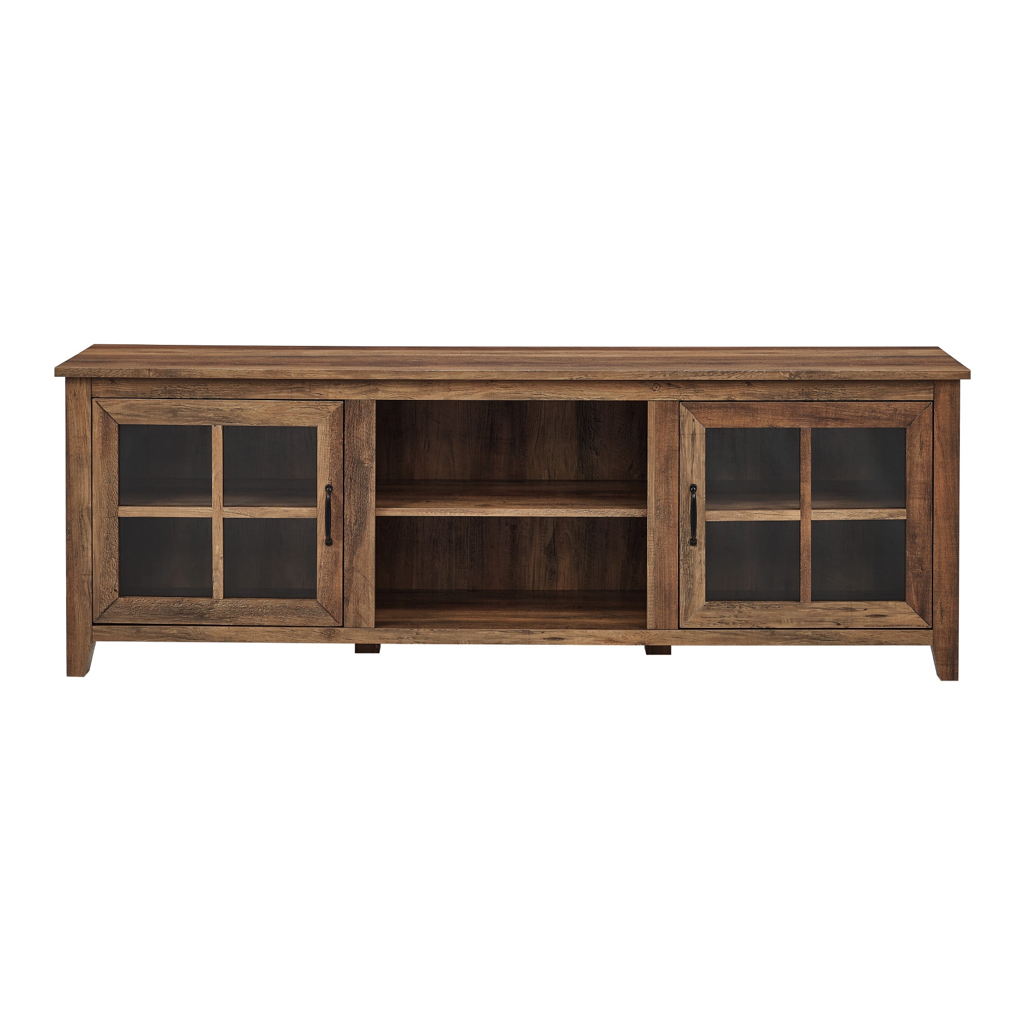 Walker Edison Farmhouse TV Stand for TVs Up to 80", Rustic Oak