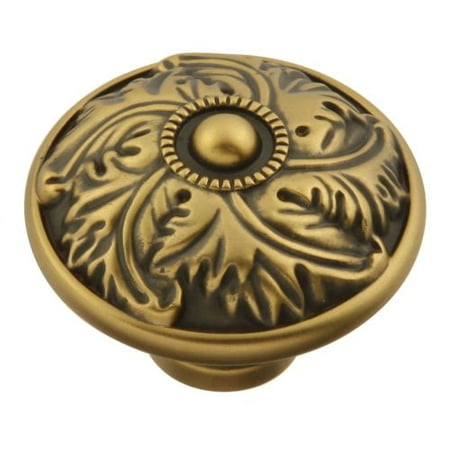 1/4 Inch Modern Brass Knob - Keeler D26 Acanthus 1-1/4 Inch Diameter Mushroom Cabinet Knob