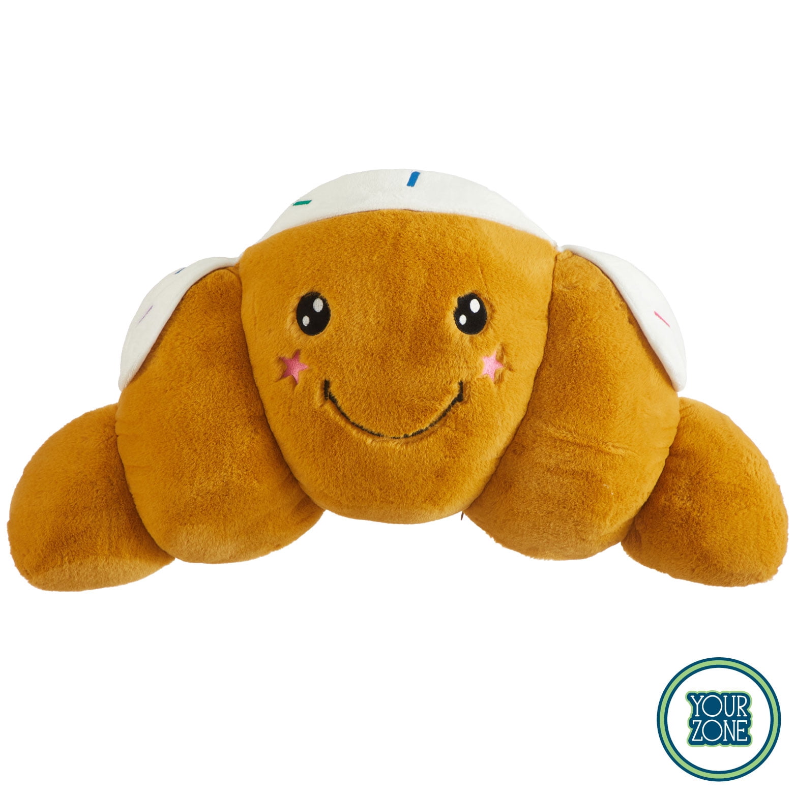 Your Zone Croissant Shaped Plush Body Pillow, Beige, Soft & Cozy