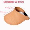 thumbnail image 3 of PMVFHDE Sun Hat Summer Wide Brim Straw Visor Beach Cap Solid Color Outdoor Sunscreen, 3 of 4