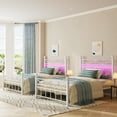 thumbnail image 5 of EnHomee Twin Size Metal Platform Bed Frame Metal Bed Frame Twin with Headboard & Footboard Bed Frame with LED Lights & Storage, Noise Free, White, 5 of 8