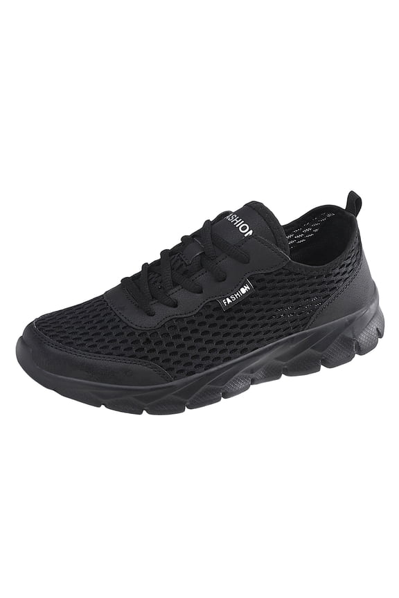 Mens Wide Sneakers Men's Slip on Walking Shoes Tennis Running Sneakers Lightweight Breathable Casual Soft Sole Comfort Work Gym Trainers Black,9.5