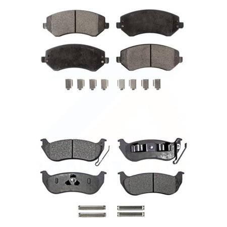 Positive Plus Front Rear Semi-Metallic Brake Pads Kit for Car 2003-2007 Jeep Liberty KPF-100394