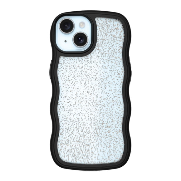 Wavy Grip Phone Case for iPhone 17e / iPhone 16e / iPhone 15 / iPhone 14 / iPhone 13 - Black/Gold Glitter