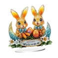 thumbnail image 3 of Decoración acrílica de conejitos de Pascua, exhibición de escritorio, regalo Ideal, fácil instalación, letrero plano 2D, decoración de Pascua para 199 cm x 20 cm, 3 of 8