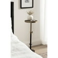 thumbnail image 2 of Kate and Laurel Engles Traditional Adjustable-Height Pedestal Drink Table, 10 x 10 x 30, Black and Antique Brass, Round Metal Plant Stand with Embossed Sunburst Pattern for Living Room Accent Table, 2 of 8