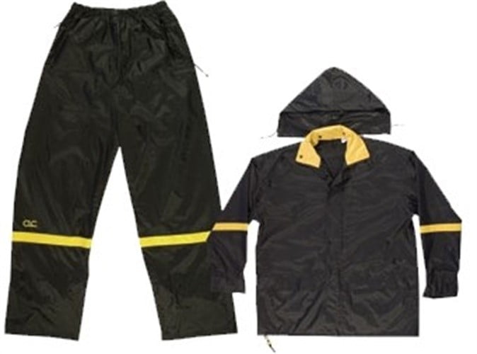 Rain Suit,3pc Black Nylon 4x