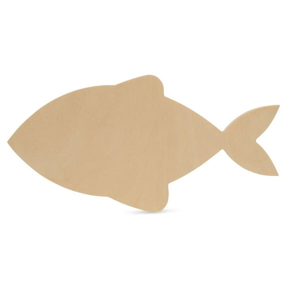 Unfinished Wooden Fish Cutout, 12", Pack of 250 Wooden Shapes for Crafts, Use for Summer, Beach & Nautical Decor and Crafting, by Woodpeckers