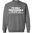 thumbnail image 2 of OXI Crewneck Sweatshirt - I'm Only Responsible,Basic Casual Sweatshirts for Men's and Women Fleece Sweatshirt Long Sleeve- Graphite Heather 3X-Large, 2 of 2