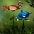 thumbnail image 3 of Outdoor Solar Birdbath and Feeder with Stake Turtle or Flamingo, 3 of 6