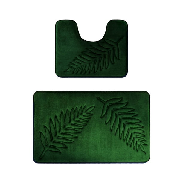 Yhmxh Alfombrillas de baño para baño Alfombra de baño Felpudo de hojas para baño, absorbente de agua, antideslizante, para inodoro, sala de estar, dormitorio, cocina, dos juegos Decoración del baño