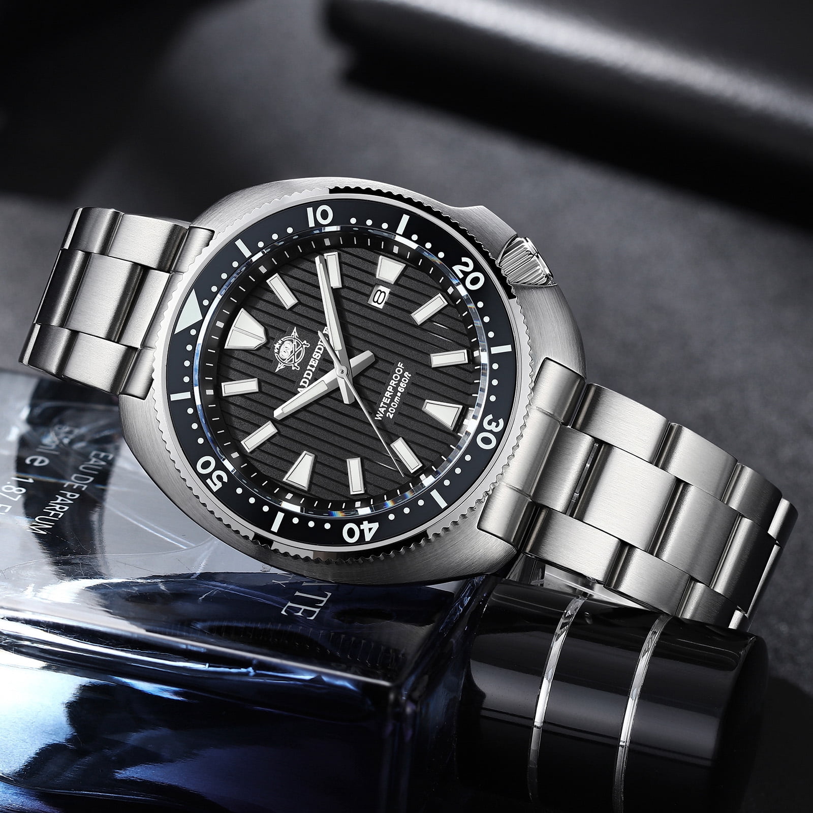 ADDIESDIVE Men’s Diver Watch 200M Waterproof, Japanese Movement Quartz Watch, Sapphire Crystal, Ceramic Bezel & Stainless Steel Watches for Men