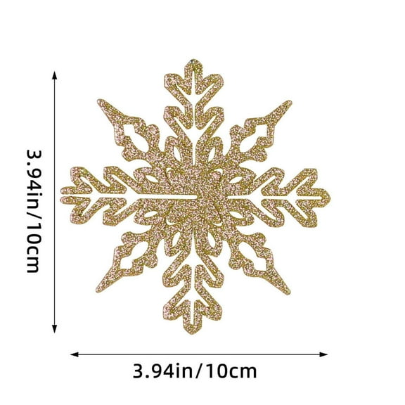 XYAIYT 12 Pack Christmas Decorations Plastic Hollow Snowflake Ornament with Dusting Finish Shatterproof Lightweight Design for Christmas Tree Home Holiday Display Mantel Window 3.9in Gold