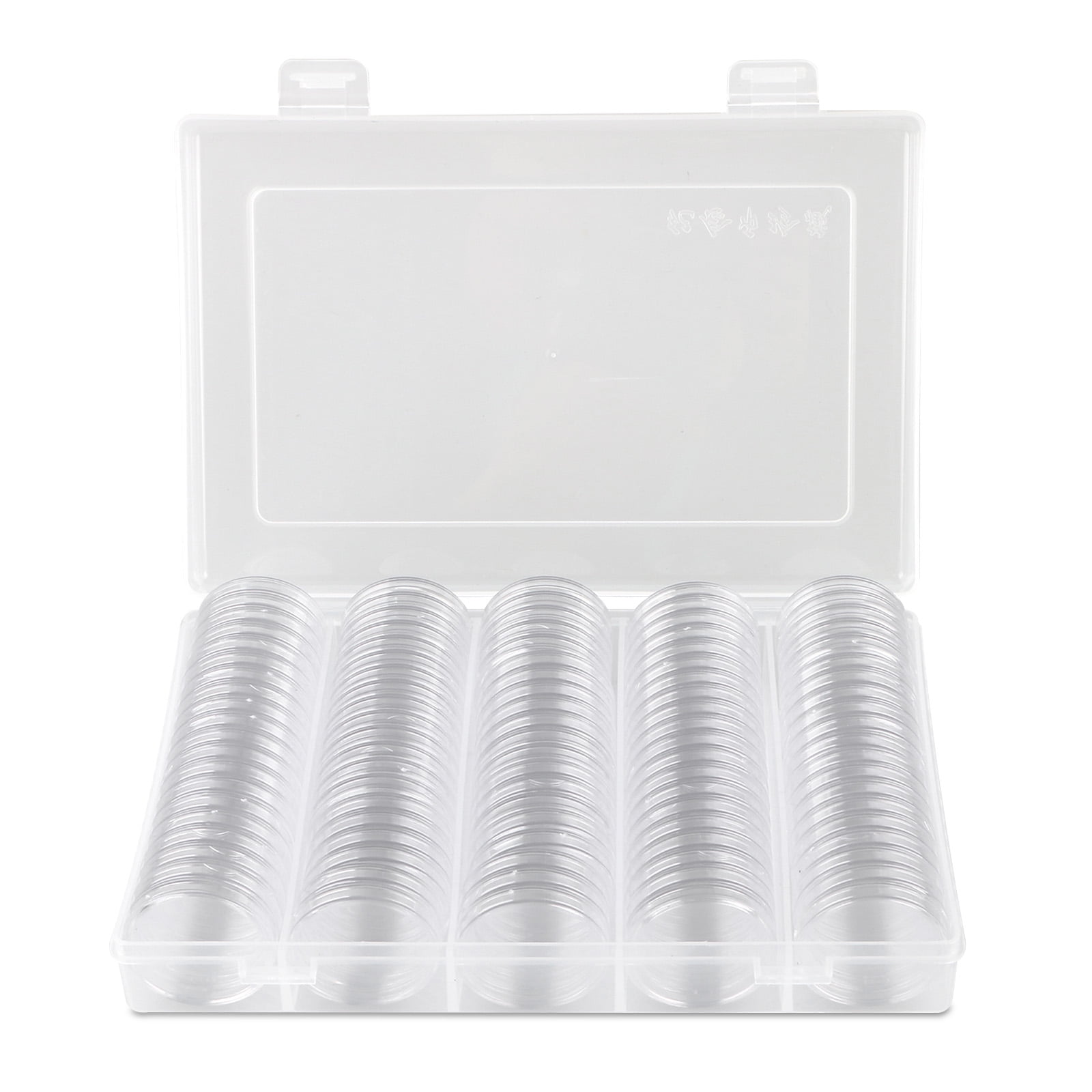100X Capsules Holder Clear Round Box Plastic Coin Collecting Storage Box 30mm 