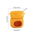thumbnail image 3 of Ceramic Chocolate Fondue Pot Set Heatproof Melting Bowl Burners For Ice Cream Cheese Dessert Home Kitchen Includes Forks, 3 of 6