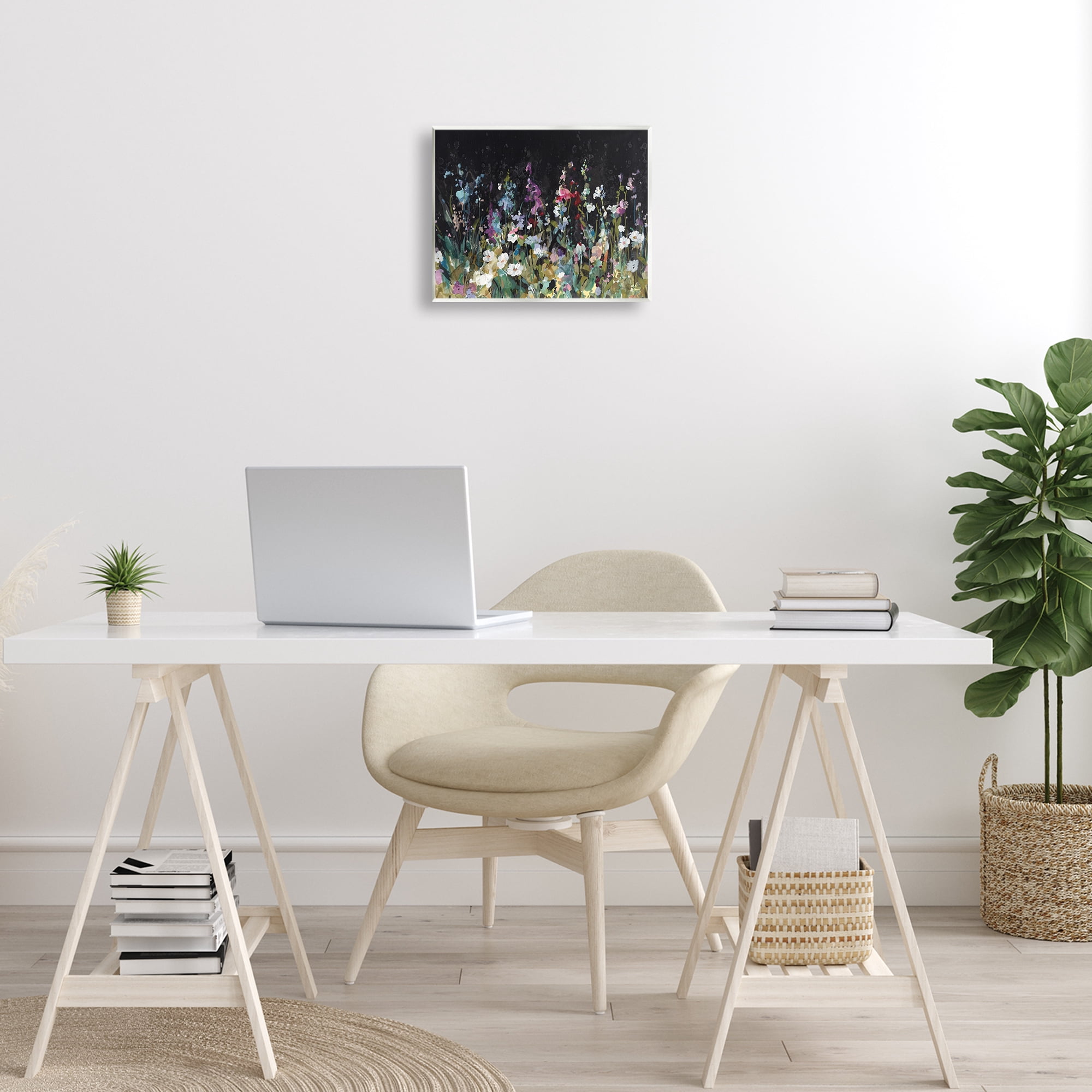 Stupell Industries Dark Garden Meadow Plants & Flowers Painting Unframed Art Print Wall Art, 14 x 11