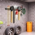 thumbnail image 4 of Garvee 48" Garage Tool Organizer Wall Mount, Heavy-Duty Garden Tool Storage Organization System with 8 Adjustable Hooks & 2 Straps for Garage Basement Yard Shed (13 Pcs) Black, 4 of 8