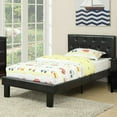 thumbnail image 2 of Poundex PU Upholstered Platform Bed, Twin, White, 2 of 4
