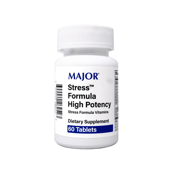 Major Stress Formula - High Potency Stress Formula Vitamins - Dietary Supplement - 60 Tablets