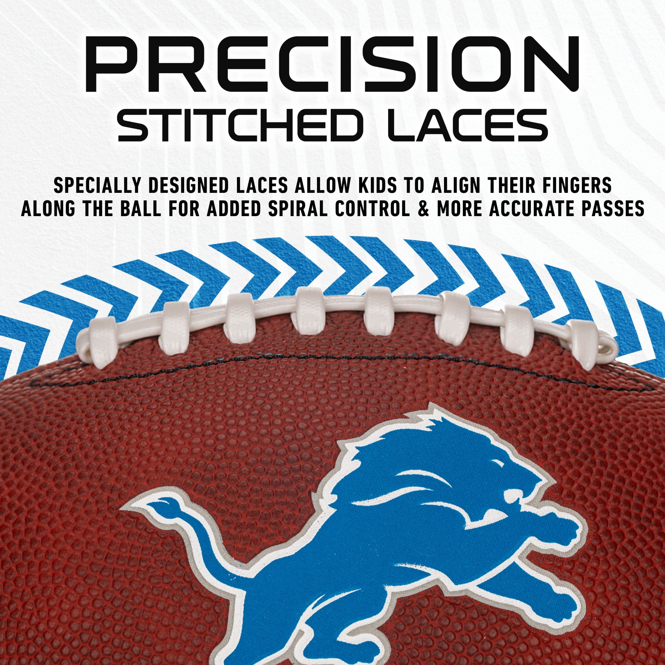 Franklin Sports NFL Detroit Lions Football - Youth Junior Size Football for Kids - Official NFL Team Logo + Colors Youth Football - Kids NFL Fan Shop Football