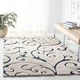 thumbnail image 3 of SAFAVIEH Florida Doug Floral Vines Geometric Shag Area Rug, Cream/Blue, 6' x 9', 3 of 13