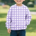 thumbnail image 6 of fnnxnal Toddler Kids' Gingham Sweatshirt - Soft Stretch, Kangaroo Pocket, Classic Crew Neck, 3T Purple - Durable for School & Playdates, 6 of 6